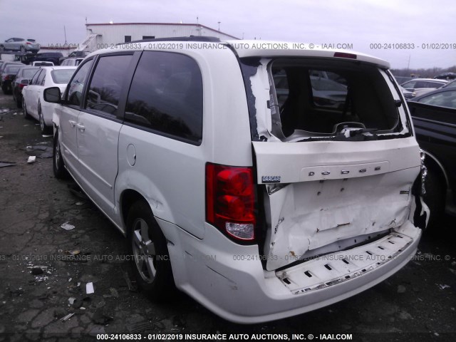 2C4RDGCG7CR111281 - 2012 DODGE GRAND CARAVAN SXT WHITE photo 3