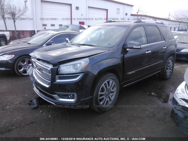 1GKKRTKD3EJ152716 - 2014 GMC ACADIA DENALI GRAY photo 2