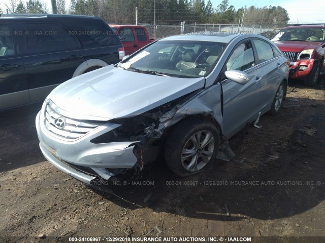 5NPEC4AC4DH647846 - 2013 HYUNDAI SONATA SE/LIMITED BLUE photo 2