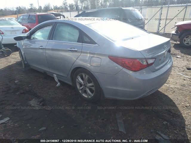 5NPEC4AC4DH647846 - 2013 HYUNDAI SONATA SE/LIMITED BLUE photo 3