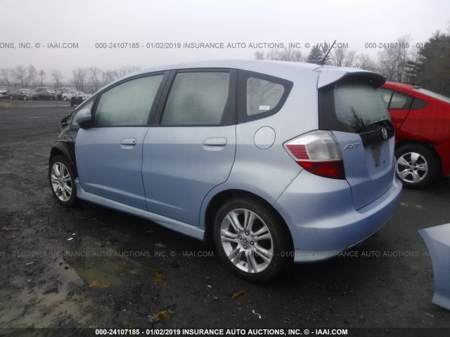 JHMGE88499S051227 - 2009 HONDA FIT SPORT Light Blue photo 3