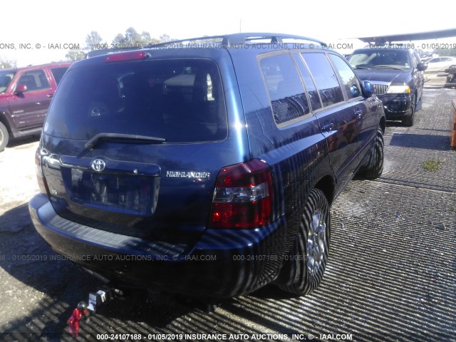 JTEDP21A960107178 - 2006 TOYOTA HIGHLANDER LIMITED BLUE photo 4