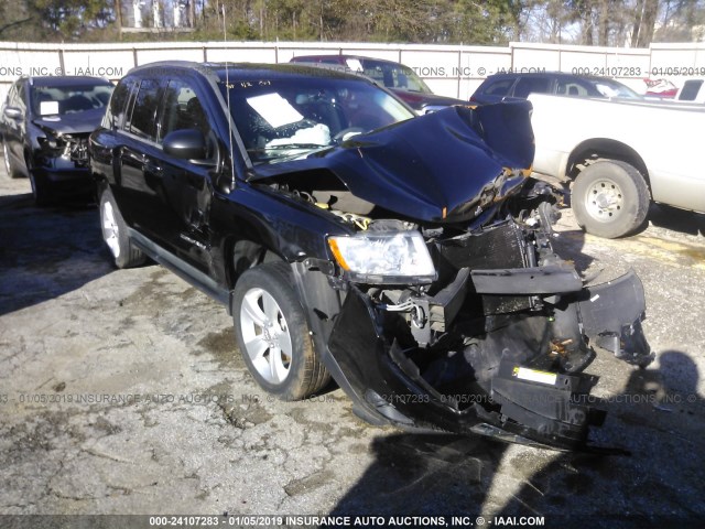 1C4NJCBA1CD503446 - 2012 JEEP COMPASS SPORT BLACK photo 1