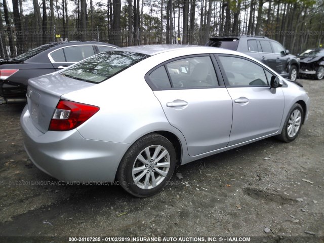 2HGFB2F92CH322596 - 2012 HONDA CIVIC EXL SILVER photo 4