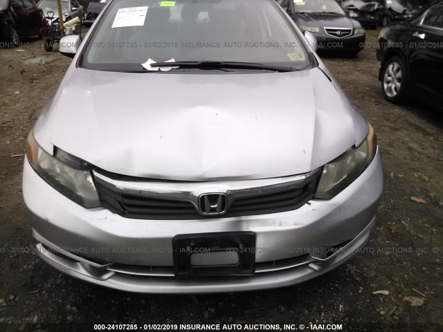 2HGFB2F92CH322596 - 2012 HONDA CIVIC EXL SILVER photo 6