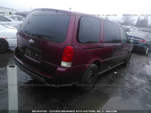 1GNDV03L05D154000 - 2005 CHEVROLET UPLANDER MAROON photo 4