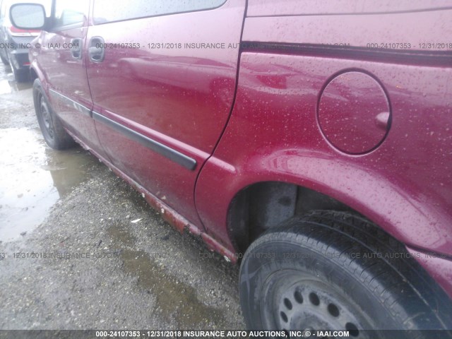 1GNDV03L05D154000 - 2005 CHEVROLET UPLANDER MAROON photo 6