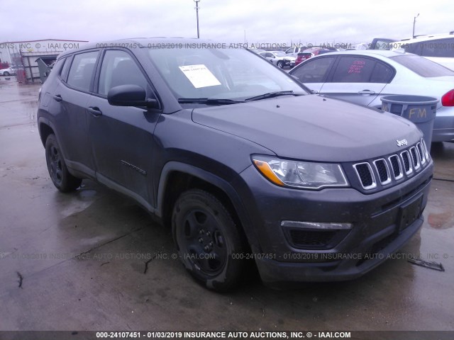 3C4NJCAB1JT272114 - 2018 JEEP COMPASS SPORT GRAY photo 1