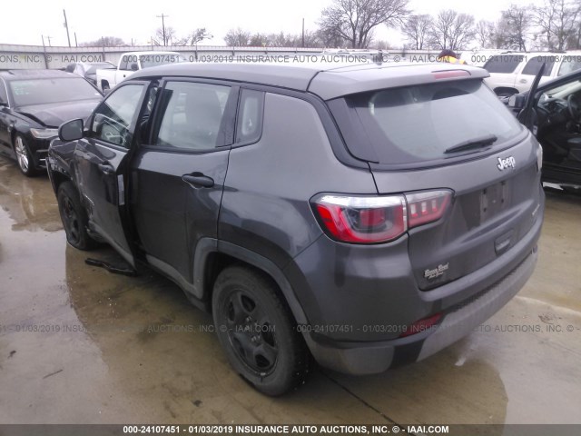 3C4NJCAB1JT272114 - 2018 JEEP COMPASS SPORT GRAY photo 3