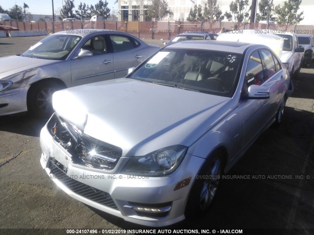 WDDGF4HB1CR217363 - 2012 MERCEDES-BENZ C 250 SILVER photo 2