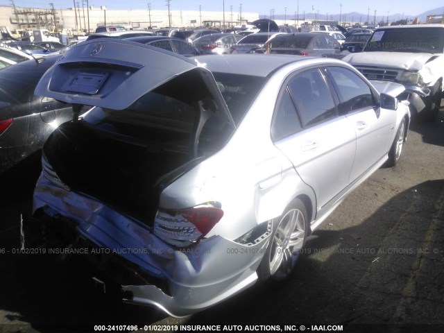 WDDGF4HB1CR217363 - 2012 MERCEDES-BENZ C 250 SILVER photo 4