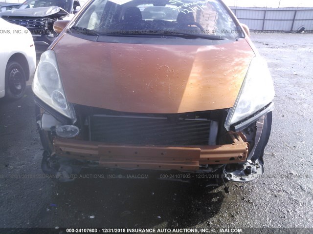 JHMGE8H44AC010325 - 2010 HONDA FIT SPORT ORANGE photo 6