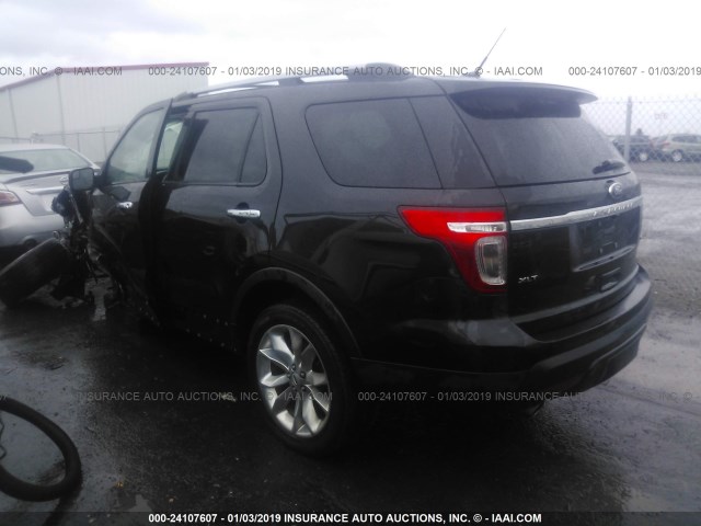 1FM5K8D83EGB08945 - 2014 FORD EXPLORER XLT BLACK photo 3