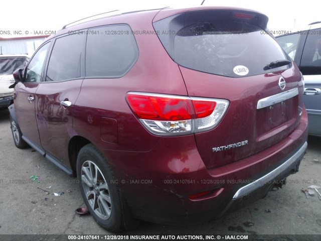 5N1AR2MM1GC605734 - 2016 NISSAN PATHFINDER S/SV/SL/PLATINUM MAROON photo 3