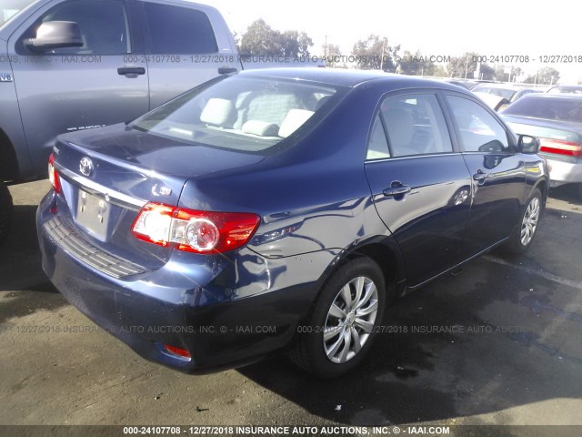 5YFBU4EEXDP211887 - 2013 TOYOTA COROLLA S/LE BLUE photo 4