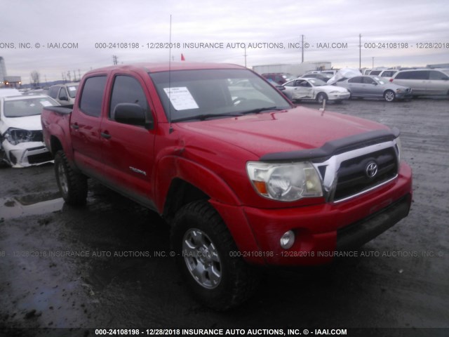 5TELU42N35Z099289 - 2005 TOYOTA TACOMA DOUBLE CAB RED photo 1