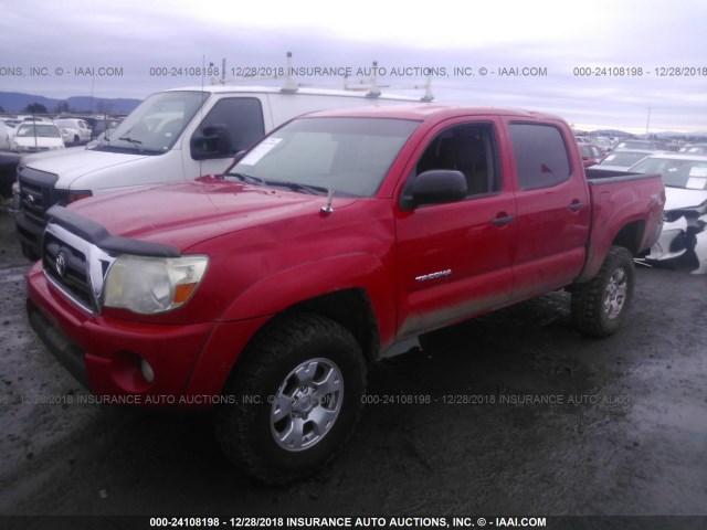 5TELU42N35Z099289 - 2005 TOYOTA TACOMA DOUBLE CAB RED photo 2