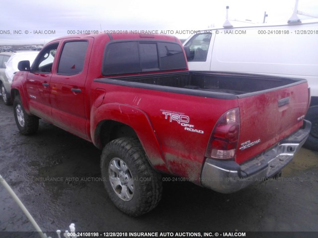 5TELU42N35Z099289 - 2005 TOYOTA TACOMA DOUBLE CAB RED photo 3