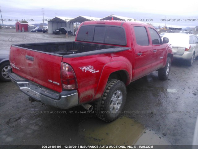 5TELU42N35Z099289 - 2005 TOYOTA TACOMA DOUBLE CAB RED photo 4