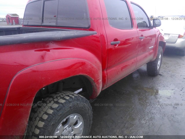 5TELU42N35Z099289 - 2005 TOYOTA TACOMA DOUBLE CAB RED photo 6