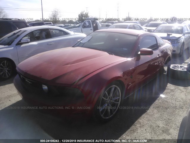 1ZVBP8CF1B5103921 - 2011 FORD MUSTANG GT RED photo 2