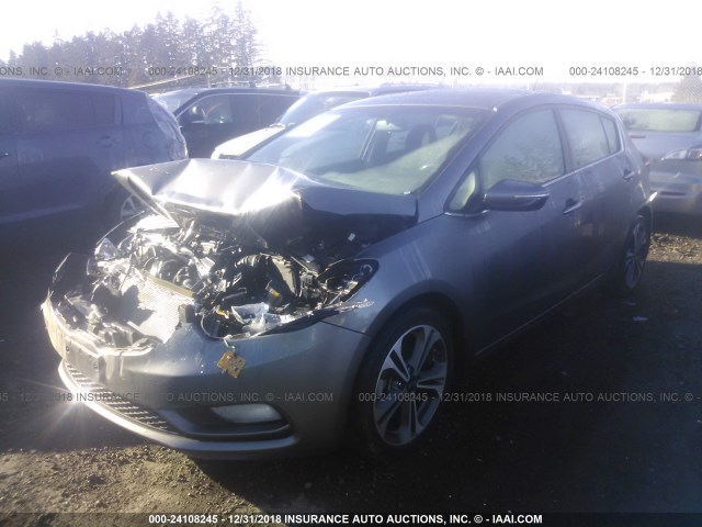 KNAFX5A8XG5529070 - 2016 KIA FORTE EX GRAY photo 2