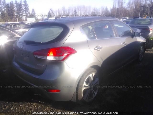 KNAFX5A8XG5529070 - 2016 KIA FORTE EX GRAY photo 4