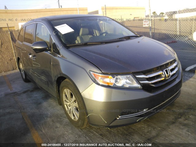 5FNRL5H60EB132236 - 2014 HONDA ODYSSEY EXL GRAY photo 1