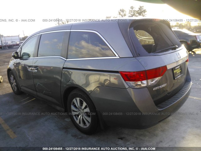 5FNRL5H60EB132236 - 2014 HONDA ODYSSEY EXL GRAY photo 3