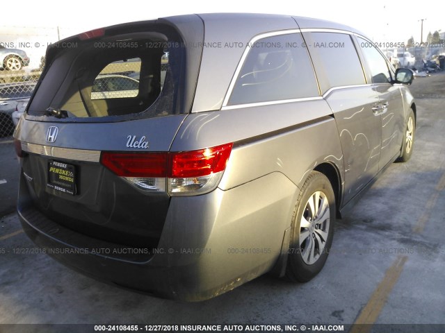 5FNRL5H60EB132236 - 2014 HONDA ODYSSEY EXL GRAY photo 4