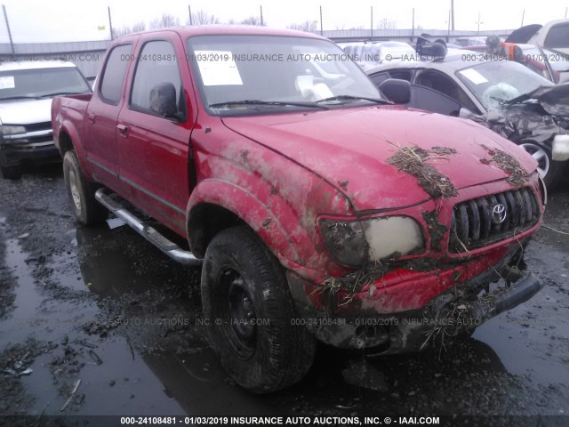 5TEHN72N72Z043338 - 2002 TOYOTA TACOMA DOUBLE CAB RED photo 1