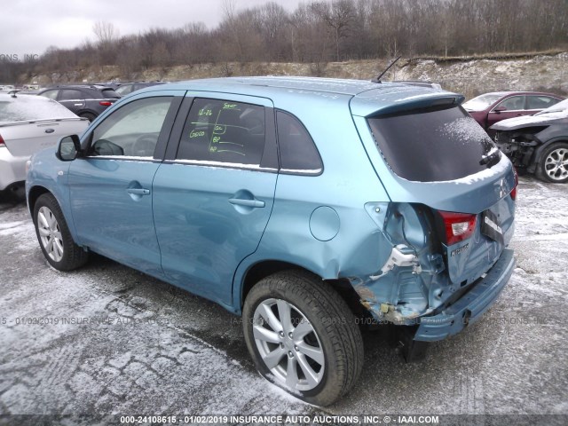 4A4AP3AU7DE017981 - 2013 MITSUBISHI OUTLANDER SPORT ES TEAL photo 3