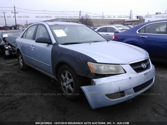 5NPEU46F46H125382 - 2006 HYUNDAI SONATA GLS/LX Light Blue photo 1