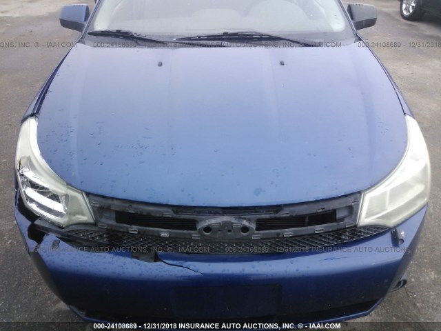 1FAHP35N08W221892 - 2008 FORD FOCUS SE/SEL/SES BLUE photo 10