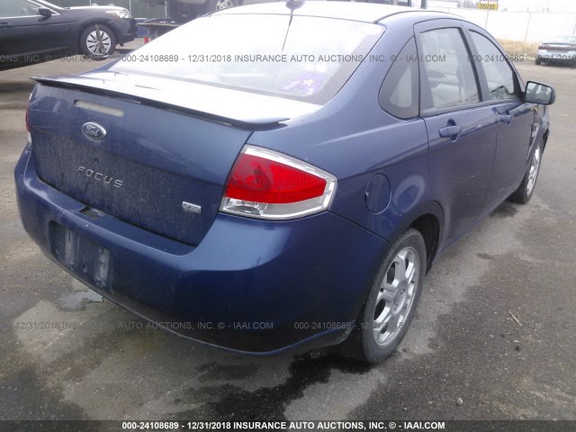 1FAHP35N08W221892 - 2008 FORD FOCUS SE/SEL/SES BLUE photo 4