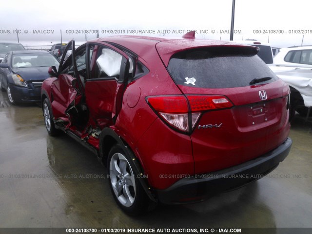 3CZRU5H33HM708138 - 2017 HONDA HR-V LX RED photo 3