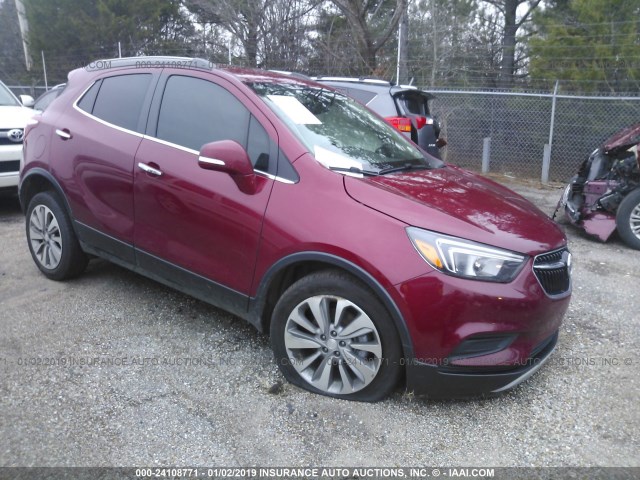 KL4CJASB0JB687107 - 2018 BUICK ENCORE PREFERRED RED photo 1