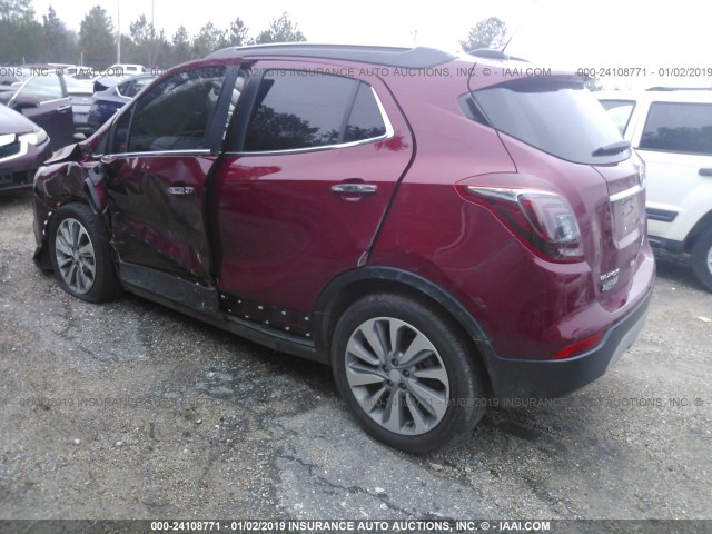 KL4CJASB0JB687107 - 2018 BUICK ENCORE PREFERRED RED photo 3