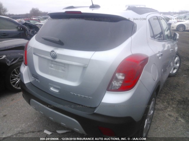 KL4CJASB0GB628101 - 2016 BUICK ENCORE SILVER photo 4