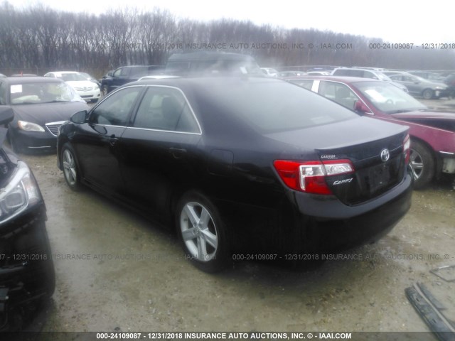 4T1BF1FKXCU102713 - 2012 TOYOTA CAMRY SE/LE/XLE 黑色 照片 3