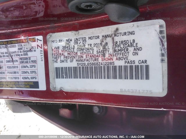 5Y2SL65868Z412285 - 2008 PONTIAC VIBE RED photo 9