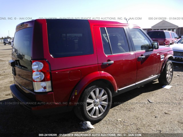 SALAK2D44CA649878 - 2012 LAND ROVER LR4 HSE LUXURY RED photo 4