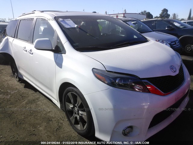 5TDXK3DCXGS726079 - 2016 TOYOTA SIENNA SE WHITE photo 1