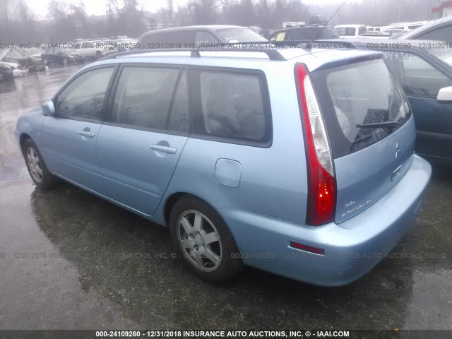 JA3AD29F64U029706 - 2004 MITSUBISHI LANCER LS BLUE photo 3