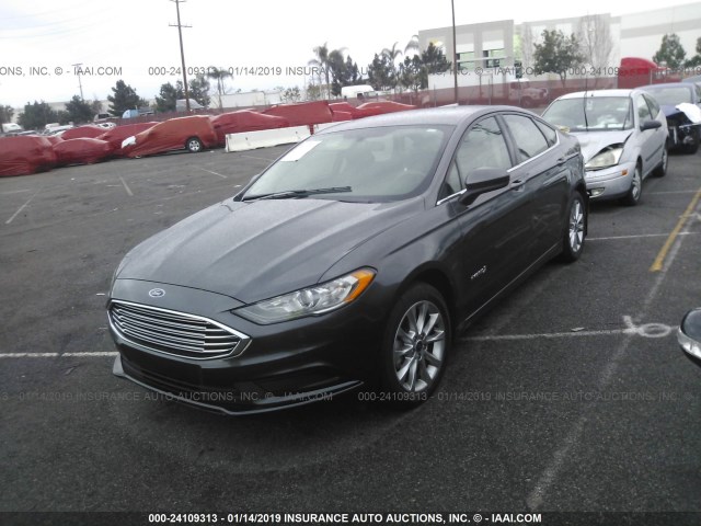 3FA6P0LU3HR285847 - 2017 FORD FUSION SE HYBRID BLACK photo 2