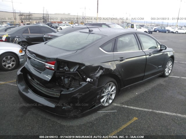 3FA6P0LU3HR285847 - 2017 FORD FUSION SE HYBRID BLACK photo 4