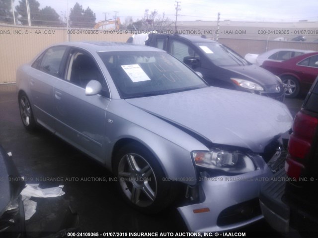 WAUAF78E58A023529 - 2008 AUDI A4 2.0T SILVER photo 1