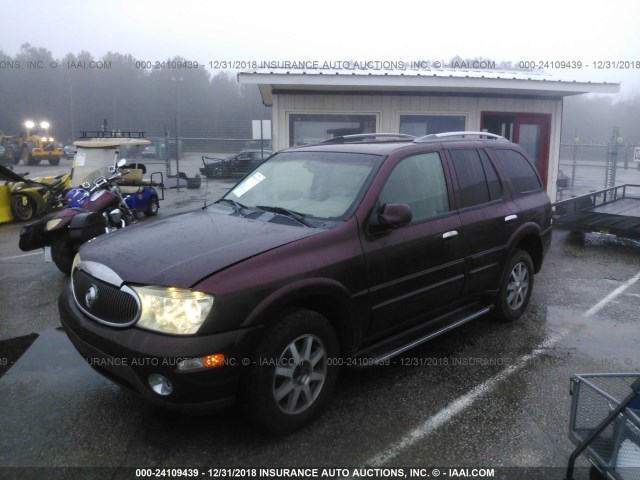 5GADT13S862141182 - 2006 BUICK RAINIER CXL BURGUNDY photo 2