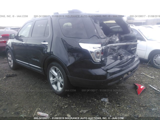 1FM5K7F84FGB26704 - 2015 FORD EXPLORER LIMITED BLACK photo 3