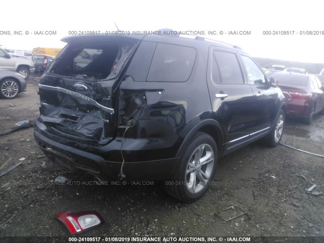 1FM5K7F84FGB26704 - 2015 FORD EXPLORER LIMITED BLACK photo 4